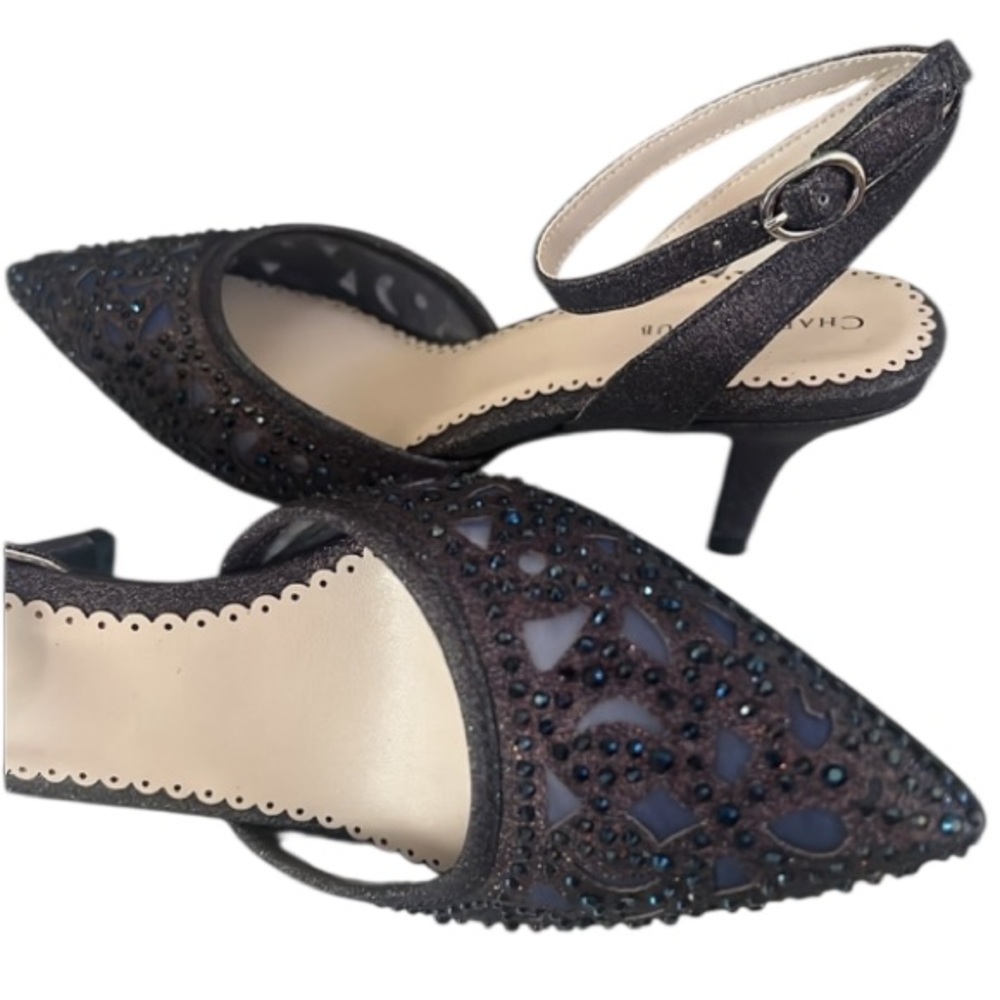 New Charter Club Giada Heels Pointed Toe Sling Back Size 10 Understated Jeweled